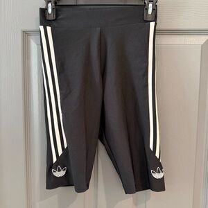 adidas Black Leggings with White Triple Stripes